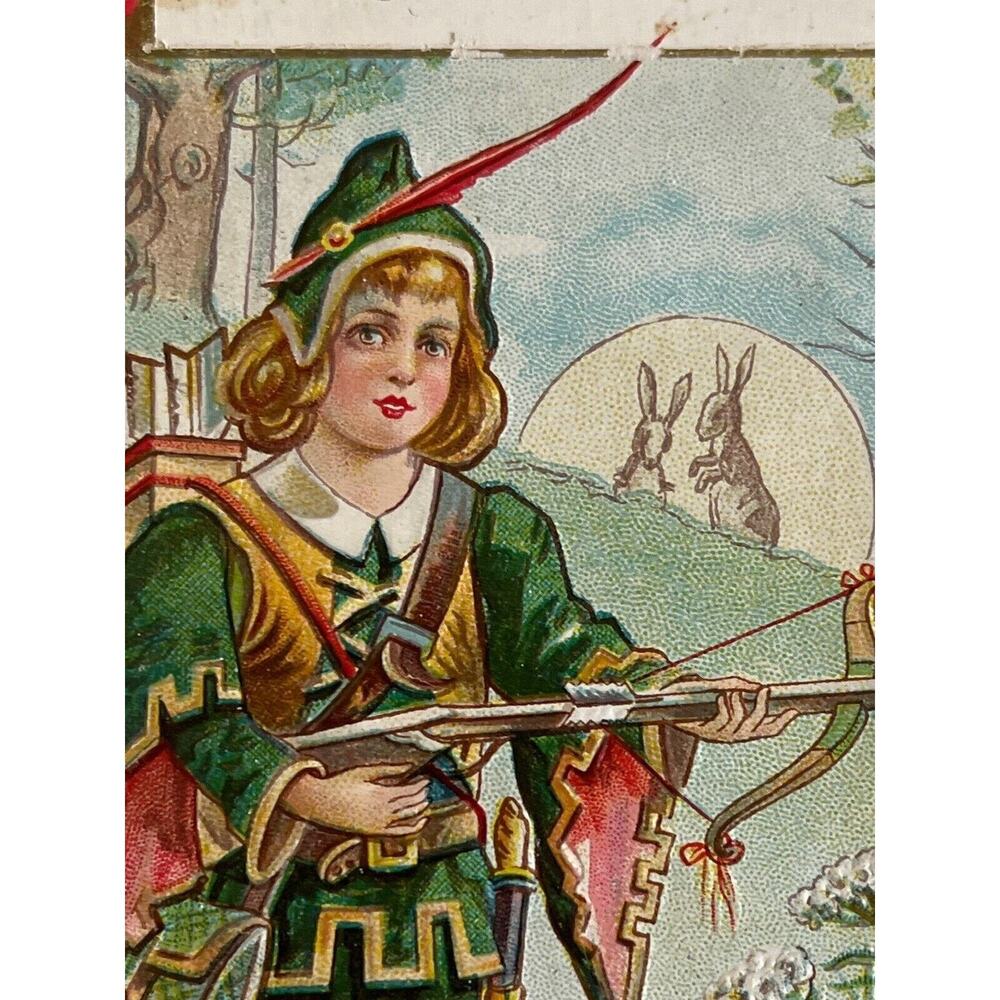 Antique 1912 Ephemera Embossed UnPosted Litho Postcard Bye Baby Bunting Macabre